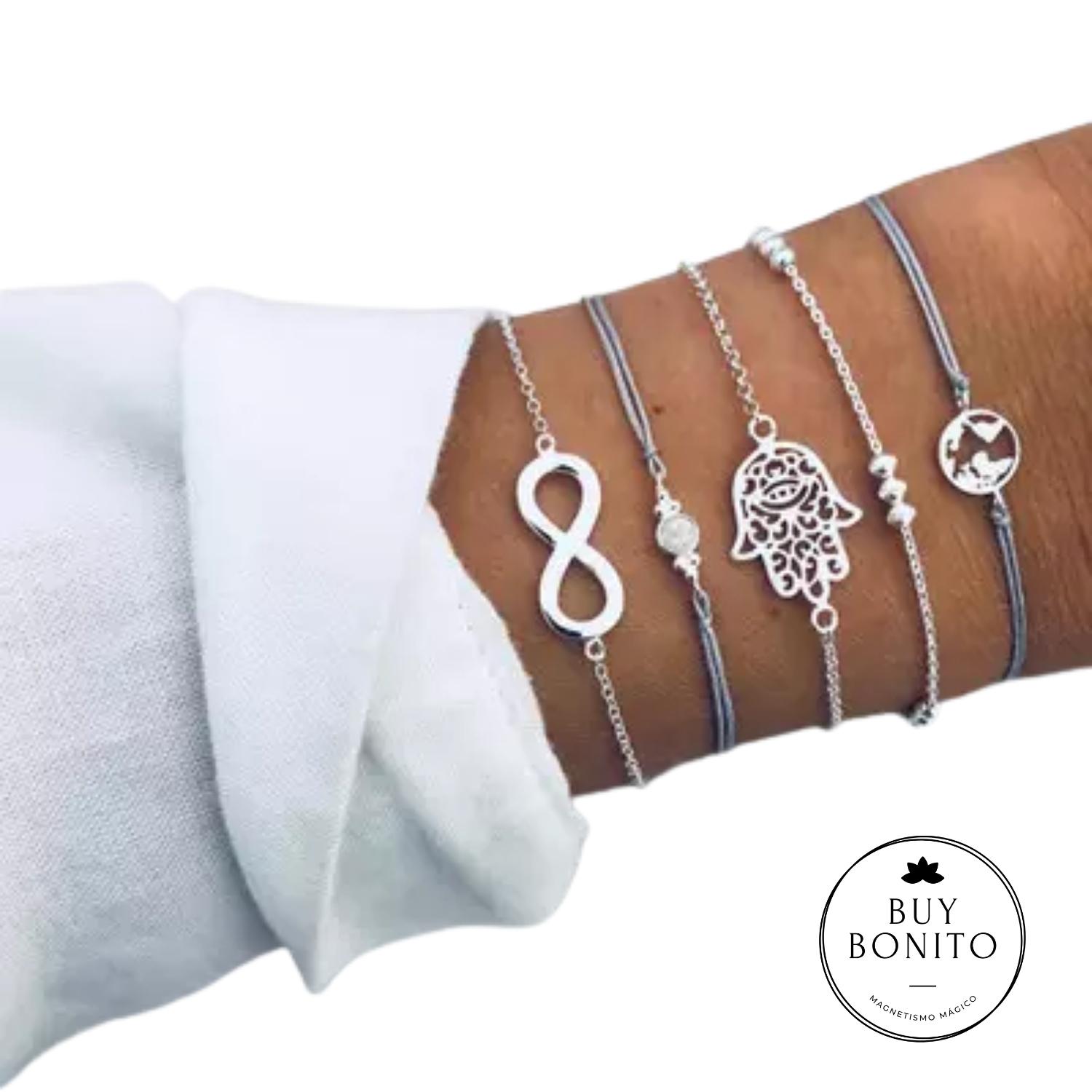 Pulseras bohemias apilables - Amistad y Paz